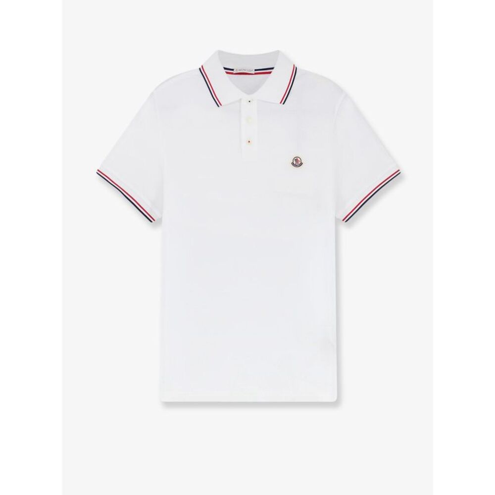 Moncler Men Cotton Polo Shirt With Logo Patch
